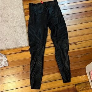SPANX Black High-Waist Moto Leggings